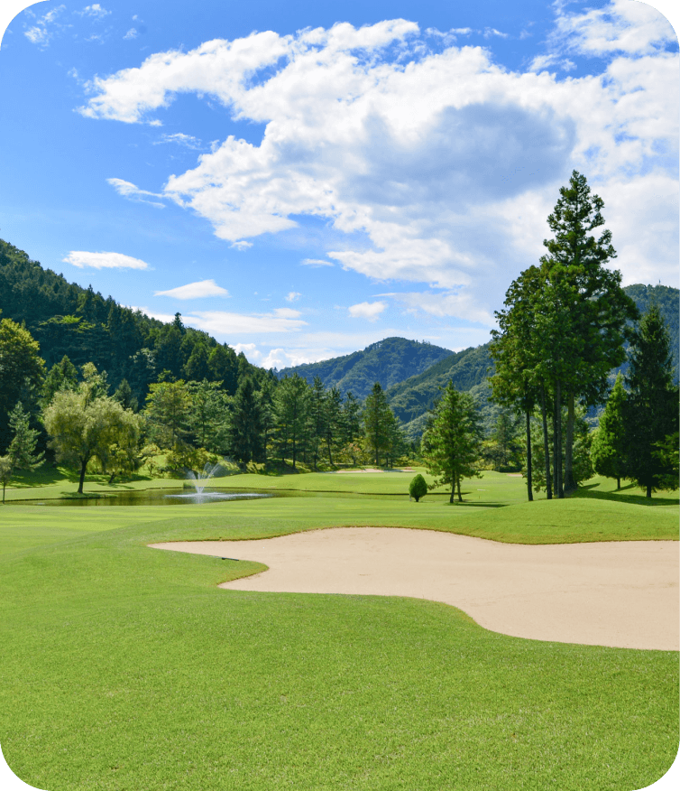 ゴルフボールとフラッグ